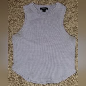 Light Blue Forever 21 Size Medium Waffle Knit Crop Top